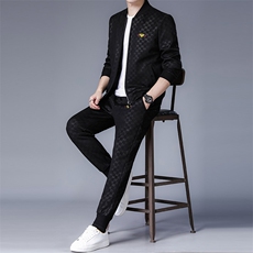 DZ1916钱塘2020-3时尚休闲简约立领中年男士秋季新款套装P210，男装休闲套装，钱塘207-3