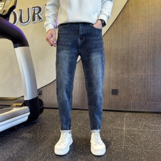 加厚抓毛牛仔裤秋冬新款男士修身小脚裤高品质长裤901N31抓毛P68，男装牛仔裤，星座901