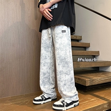 XZ616夏季扎染直筒百搭贴标抽绳款长裤休闲裤TY1024特P40控78，男装休闲裤，星座512A（原616）