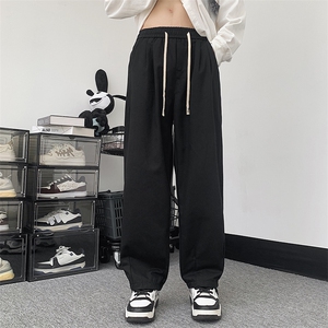 休闲裤男秋季新款港风宽松美式大码长裤WK030-P42图片