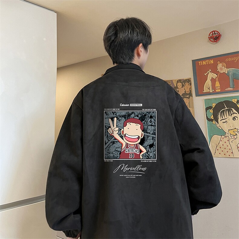 麂皮绒夹克男大码立领褂子外套JK85392-P68加绒款-P78,男装夹克,电商A040
