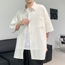 衬衫男士短袖韩版潮流宽松百搭夏季2024新款ins外套CY784-P39，男装衬衫，星座412-2