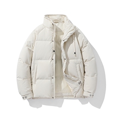 新标90%白鸭绒简约立领抽绳外套纯色加厚羽绒服ESY0205-P210，男装羽绒服，电商B306