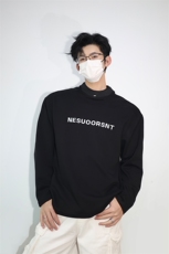 明星私服美式机车潮流打底长袖T恤双领口小众打底卫衣特P45，男装T恤，电商B319
