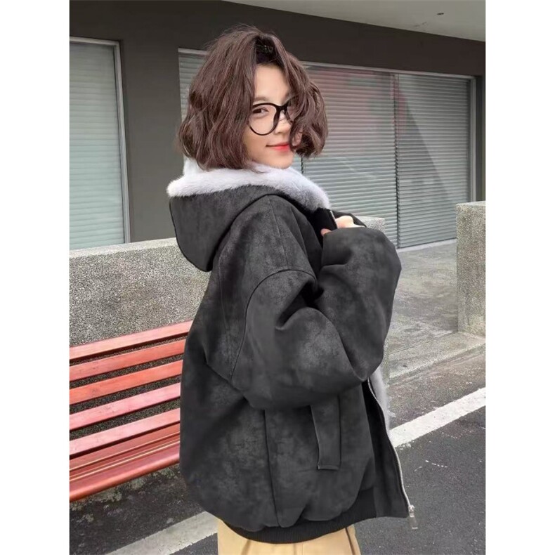 现货1万件可送样兔毛荔枝纹PU皮连帽宽松棉衣M009特P80,男装棉衣,星座205-3