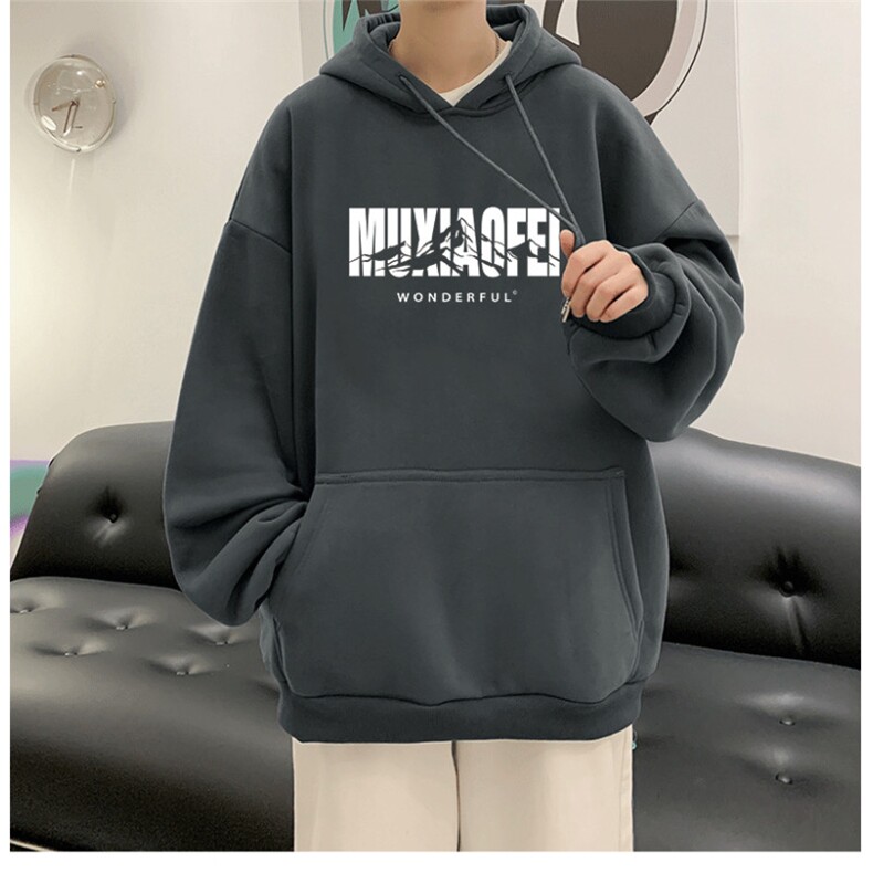 抖音供货、重磅360克现货加绒印花连帽卫衣HD019-1-LMWY44127-P40,男装卫衣,电商019-1