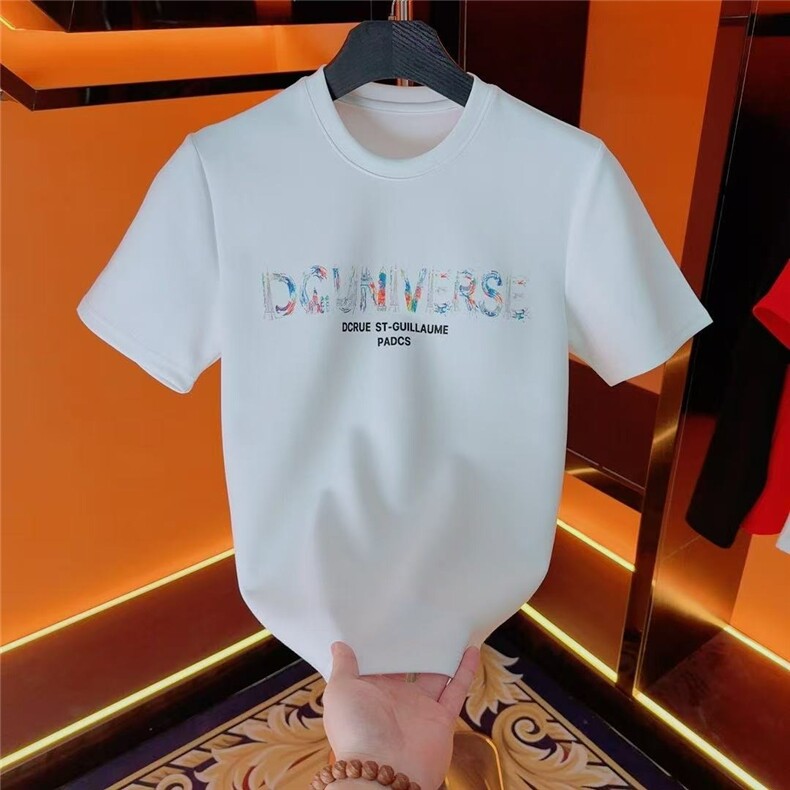 2026年夏季新款休闲简约纯棉短袖男士重磅宽松透气圆领半袖上衣，男装T恤，星座218-8