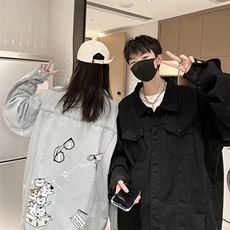 牛仔夹克男大码牛仔外套男茄克NJ77115-P60加绒款-P75，男装夹克，电商A040