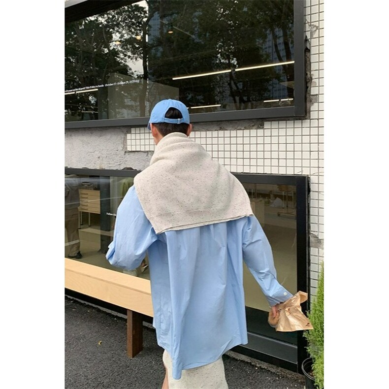 日系复古工装口袋长袖衬衫中性风休闲宽松百搭衬衣外套潮CS2241,男装衬衫,星座208-5