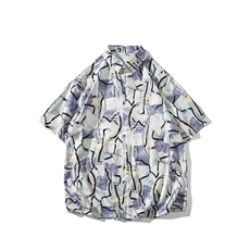 花衬衫男短袖夏季痞帅休闲上衣服外套夏威夷大码衬衣（控58）P40，男装衬衫，电商A012
