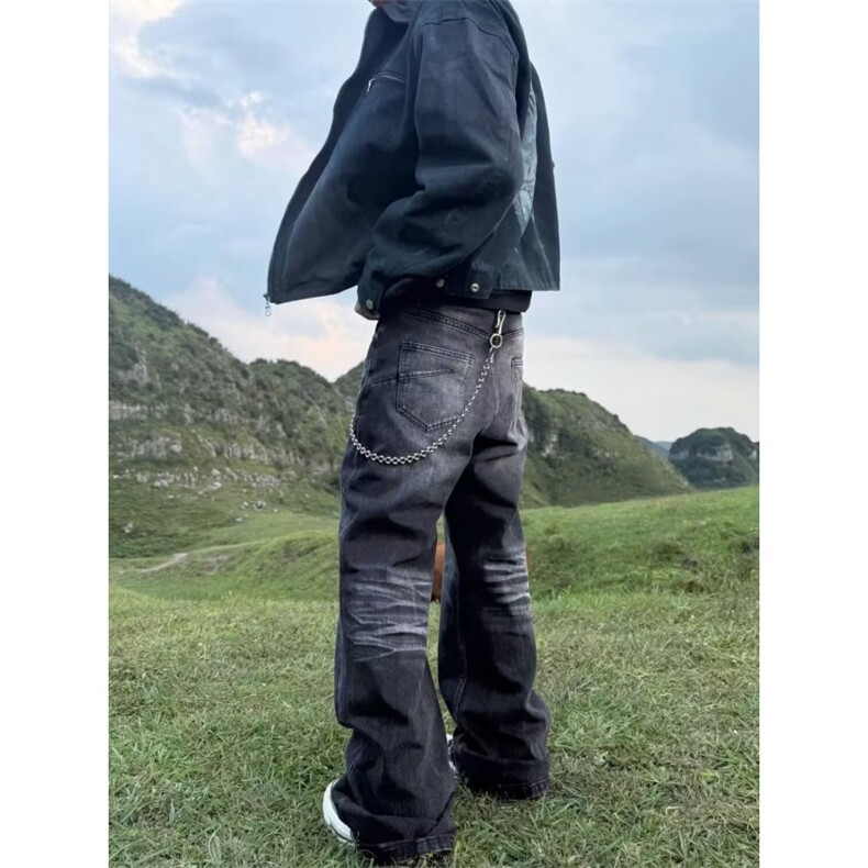 [008]直筒裤新款水洗长裤子灰黑色牛仔裤男款A079-N8427-P49,男装牛仔裤,电商A079