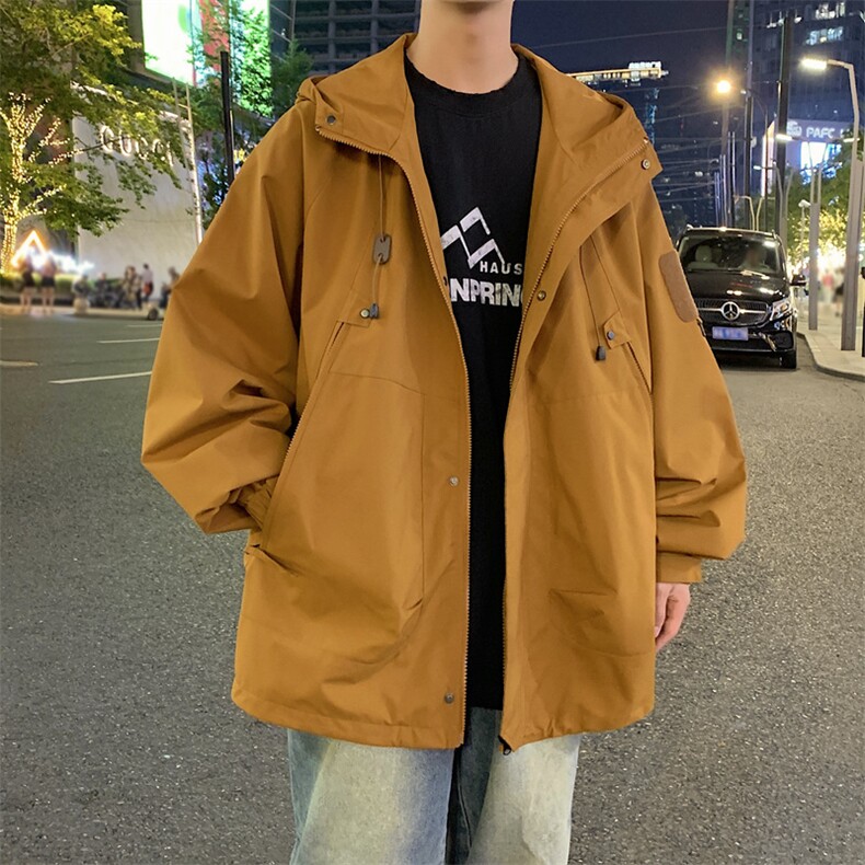 冲锋衣男高品纯色宽松夹克外套DSA157B-J90-P60,男装夹克,电商A157B