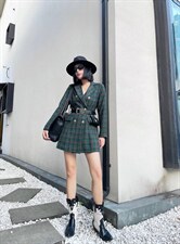 腰包连衣裙，女装连衣裙，精典蓝月