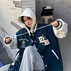 美式复古棒球服棉服外套学生女秋冬高街连帽情侣夹克insC354-110，男装夹克，星座911-2(原星座613-2）