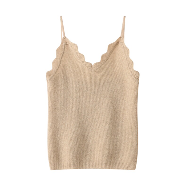 2025百搭时尚简约花边吊带，女装背心吊带，蒙娇羊绒