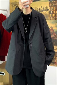 2023秋季新款百搭男士休闲西装学生宽松西服外套单西XZ01P85，男装西服，电商B220