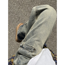 【有货】美式复古cleanfit牛仔裤男宽松直筒vibe风裤子820LL-P48，男装牛仔裤，星座1007（原301D）