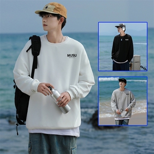 W35情侣字母圆领秋冬卫衣常规P28 加绒P38 S-5XL 支持定制班服潮图片
