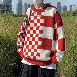 美式圆领毛衣男慵懒风休闲针织衫 X696 P40图片