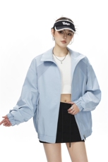 美式罗纹拼接袖子褶皱大码M-5XL教练夹克女JK78056P69控105，男装夹克，星座227-7