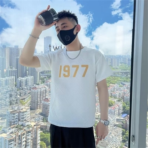 高级感短袖T恤男夏季潮牌痞帅半袖体恤2023薄款夏装上衣 T226图片