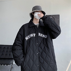 夹克棉衣男潮牌冬翻领字母痞帅棒球服外套大码棉服M0781-P95，男装棉衣，星座308B-2