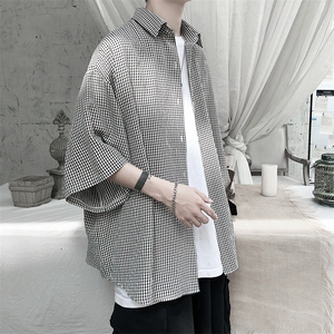 港风经典格子宽松男士衬衫 A071-C03-P35图片