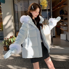 现货送手套露丝同款90白鸭绒狐狸毛羽绒服2B153-8813-P450-K585，女装羽绒服，2B153