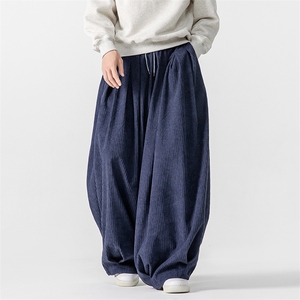 秋冬 加厚大码风灯芯绒宽松阔腿休闲裤中式男女潮 K275/P70图片