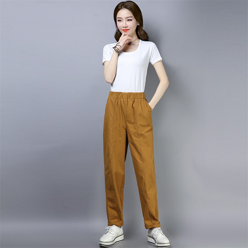 裤子纯色百搭修身显瘦2021年春季时尚,女装休闲裤,小林双子