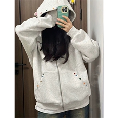 5333-P52原版做工刺绣（纯棉华棉复合）休闲卫衣薄款，女装卫衣/绒衫，星座617A-2