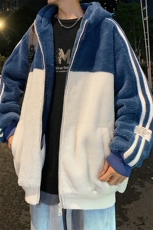 2024冬款潮加绒个性棉衣羊羔绒保暖连帽外套男女921-P110控价158，男装棉衣，电商A441-1