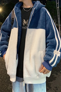 2024冬款潮加绒个性棉衣羊羔绒保暖连帽外套男女 921-P110控价158图片