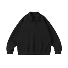 1506-1/QW190R0/P44翻领灰色卫衣宽松百搭休闲POLO衫套头上衣简约，男装Polo衫，星座1506