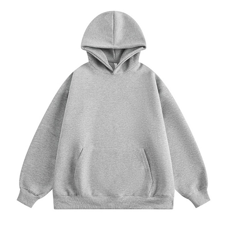 无帽绳版二开秋冬美式高街重磅曼巴棉纯色连帽卫衣外套X056，男装卫衣，电商A486-1