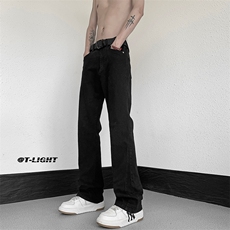 美式ins高街暗黑小众修身百搭喇叭裤休闲牛仔裤K2305-P55控78，男装牛仔裤，电商A062
