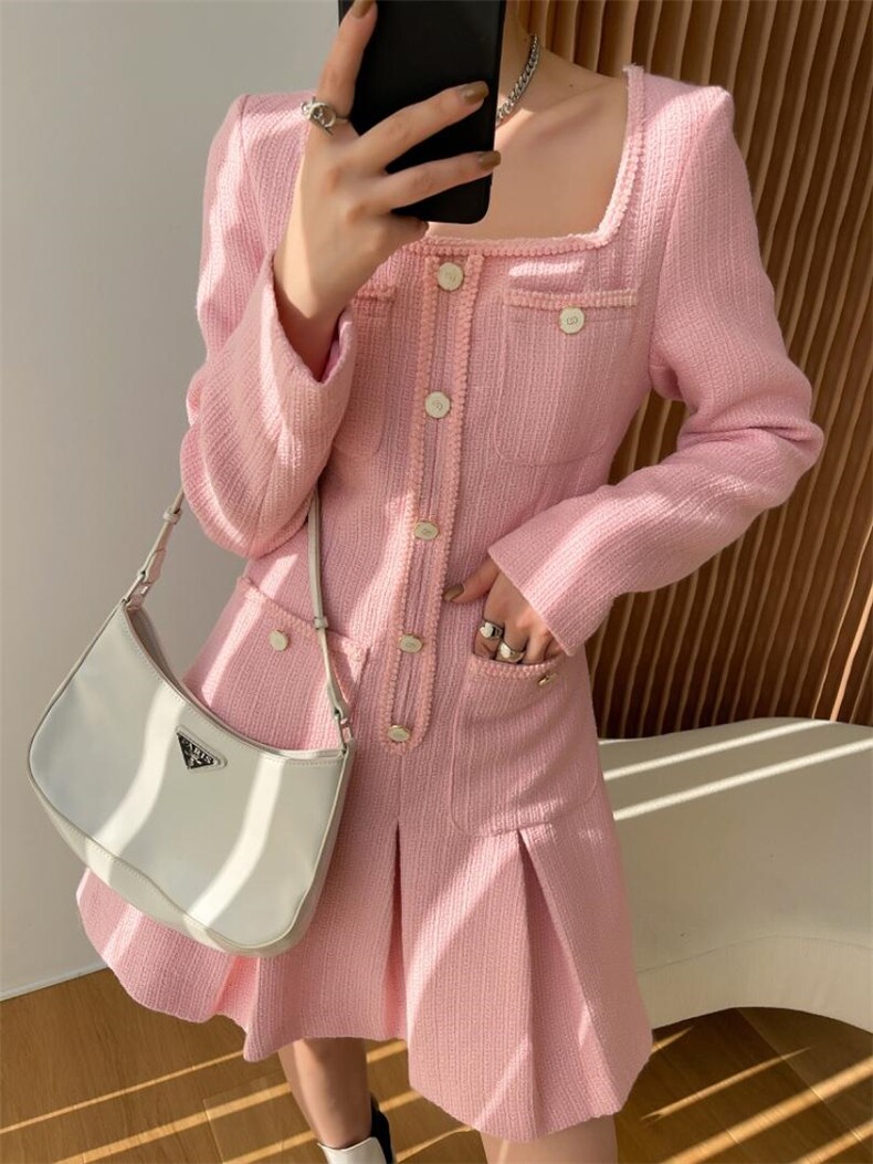 新款上新小香风百褶连衣裙，女装连衣裙，LION&CAT(2F)