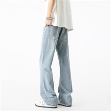 微喇牛仔裤男款夏季半松紧潮流美式vibe复古XZ201-7110P42，男装牛仔裤，星座201