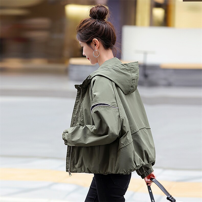 风衣外套女短款2025春秋新款休闲大码胖mm上衣妈妈洋气初秋短外套,女装短外套,梦芯尔