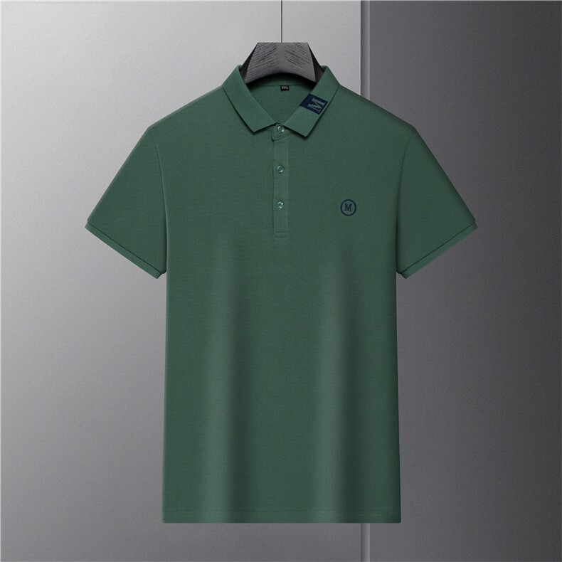 短袖T恤男翻领纯色polo衫上衣服夏季中年男士休闲百搭半袖体恤衫,男装T恤,电商B212（原钱塘6029）