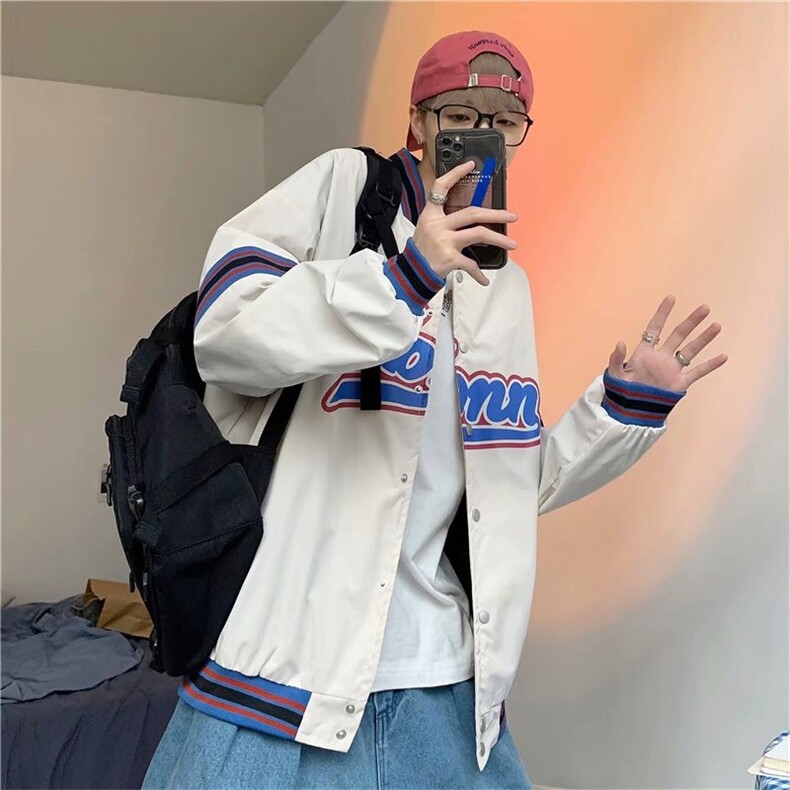2025棒球服外套男春季美式复古潮流夹克ins潮牌休闲运动高街衣服,男装夹克,星座506A