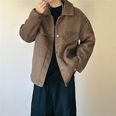现货%羊毛-高品质呢料外套宽松毛呢大衣夹克-A131-105，男装夹克，电商A351