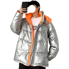 冬季情侣羽绒服面包服短款连帽白鸭绒亮面加厚保暖外套2018/，男装羽绒服，星座1506-1