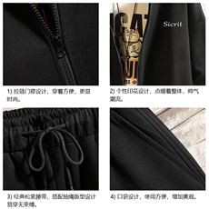 TK6098-P85开衫连帽卫衣套装男运动套装两件套砖墙挂拍，男装卫衣，电商A040A