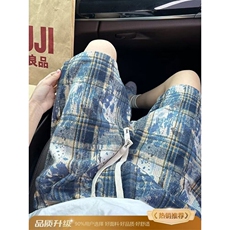 夏季新款美式短裤男潮牌薄款设计感小众宽松大码运动休闲五分裤子，男装牛仔裤，四季星座505