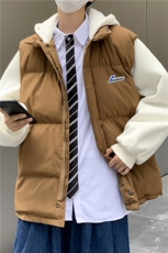 假两件衣M-3XL大码潮流原宿连帽宽松衣简约拉链W2049-P72，男装棉衣，星座512-4