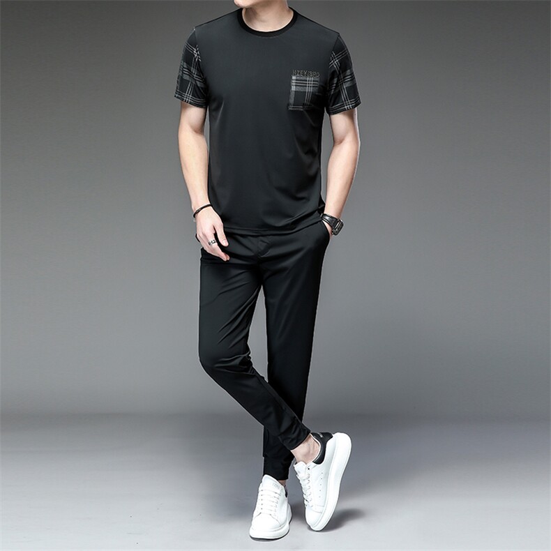 夏天男士休闲套装男夏季运动套装男衣服运动服套装男装短袖套装，男装休闲套装，电商B212（原钱塘6029）