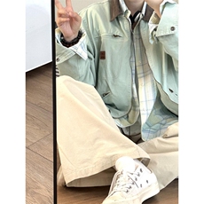 【有货】薄荷绿拼色工装外套男春秋款美式底特律夹克8152LL-特P68，男装夹克，星座1007（原301D）