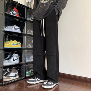 港风灯芯绒休闲裤男宽松直筒束脚裤卫裤 KP807 P43图片
