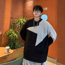 美式街头星星满印圆领毛衣男潮牌宽松百搭情侣针织衫M7045，男装针织衫/毛衣，星座1116A-1（原606A）